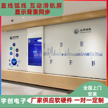 展厅展馆滑轨电视 手动电动滑轨屏 党建企业发展历程滑轨屏