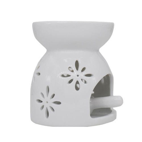 Ceramic aromatherapy furnace Chinese retro essential oil incense home bedroom anti-dry burning candle hollow carved aromatherapy lamp