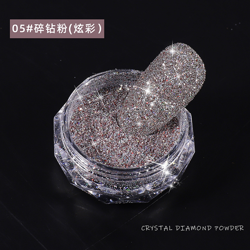 Super flash de cristal de diamante polvo de lana de diamante en polvo Nueva lentejuelas de uñas de brillo 8 colores