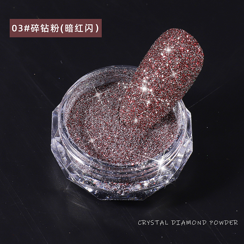 Super flash de cristal de diamante polvo de lana de diamante en polvo Nueva lentejuelas de uñas de brillo 8 colores