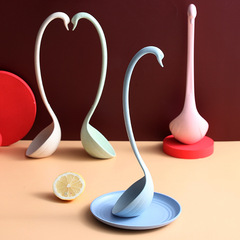 A standing cute swan-shaped spoon for porridge and soup, suitable for home use