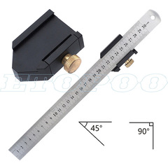 Steel ruler limit adjustment block, positioning block for carpentry, brass limiter, straightedge marking guide, and stop block for line marking