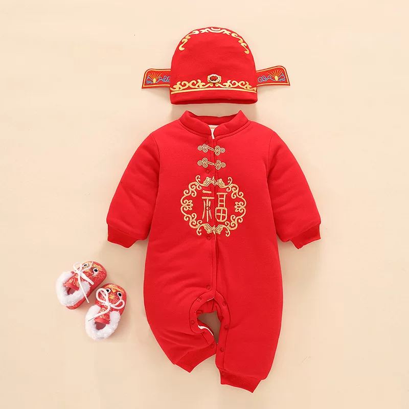 Red children's winter dress