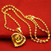 Fresh golden copper necklace, pendant, jewelry, Korean style, 24 carat, flowered