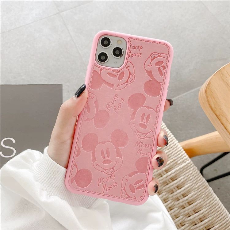Чехол для телефона Apple совместим с iPhone 11–16, экокожа, дизайн «Микки», защитный