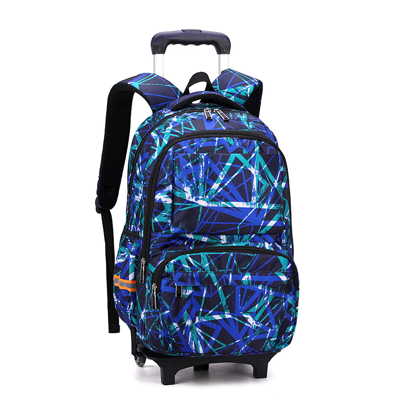 Pescado natural entrega de una pieza estudiante de secundaria de la escuela secundaria trolley mochila multicolor de seis ruedas para subir escaleras mochila transfronteriza exclusiva
