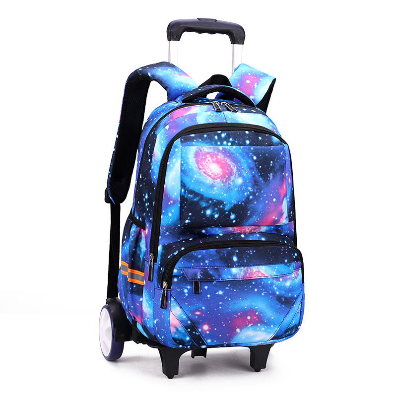 Pescado natural entrega de una pieza estudiante de secundaria de la escuela secundaria trolley mochila multicolor de seis ruedas para subir escaleras mochila transfronteriza exclusiva