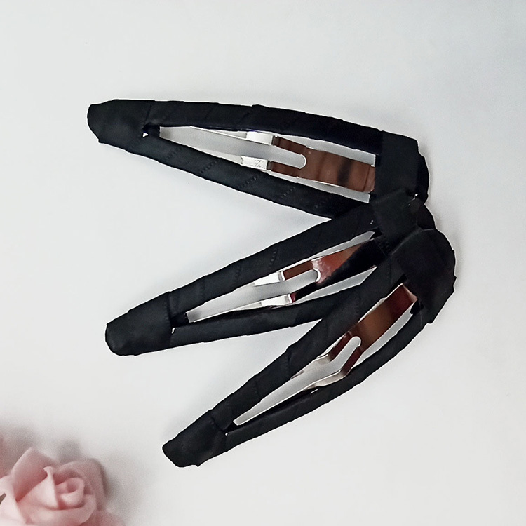 Children's black geometric universal hairgrip drop-shaped handmade