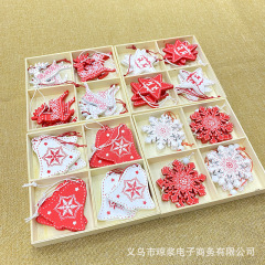 クロスボーダークリスマススター雪の結晶木製ペンダント DIY タグ木製タグクリスマスツリー装飾