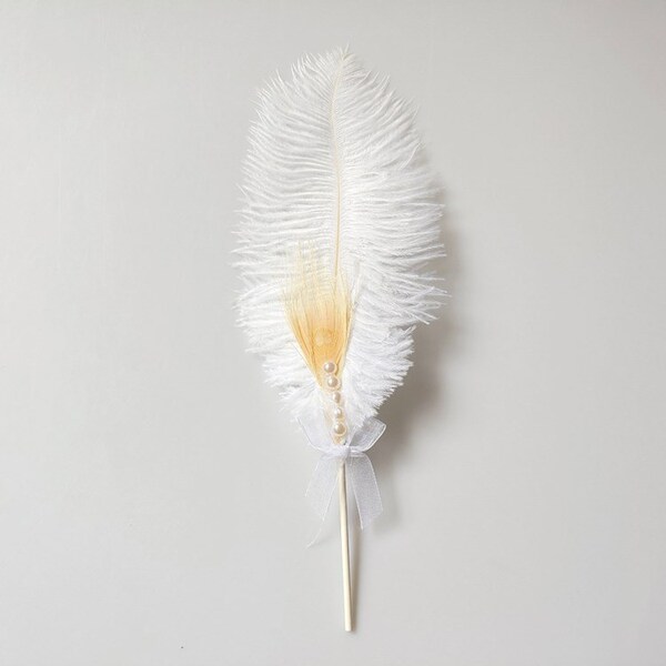 Feather cake decoration new ins ostrich pearl feather baking cake…