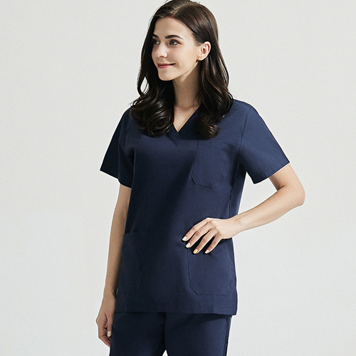 Polyester-cotton surgical gowns for men and women, polyester-cotton summer Korean style hand-washing gowns, short-sleeved, thin, separate nurse doctor uniforms