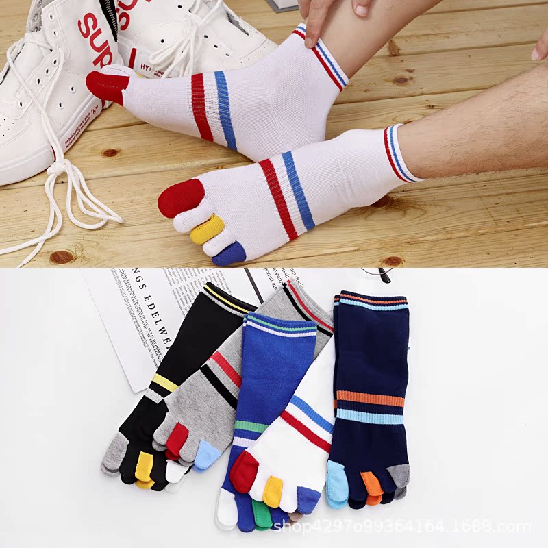 다섯 손가락 남자 중간 배럴 2 바 컬러 발가락