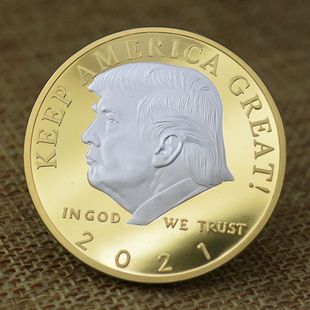 国外总统纪念章 24K镀金镀银双色立体浮雕纪念章 2021金属徽章-阿里巴巴