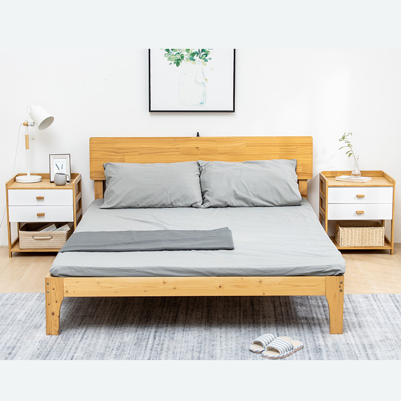 Mesita de noche dormitorio simple gabinete de noche extraíble simple moderno blanco hogar de doble capa gabinete de almacenamiento de Bambú