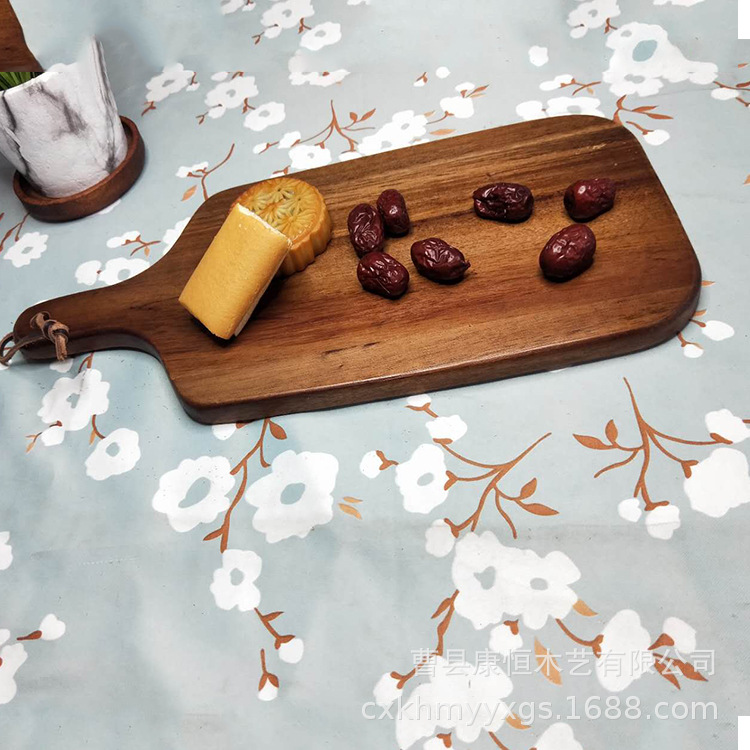Una pizzeria de madera acacia, tablero de madera, tablero de verduras de madera maciza, tablero de alimentos para niños, tablero de sushi de queso