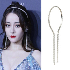 Korean Dongdaemun Fairy Mori-style Headwear: Reba Yangyue Tassel Triple-Row Rhinestone Hairband, Jewelry Headband