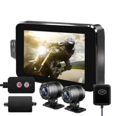 New motorcycle driving recorder HD video machine waterproof locomotive special recorder (Motorcycle driving recorder) - 1080p-1080p-wire-control-gps-wifi-black