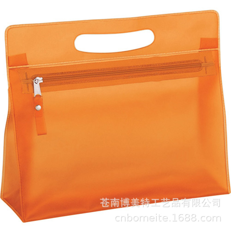 厂家磨砂PVC笔袋手提PVC日用品袋化妆袋拉链PVC袋便携防水包装袋