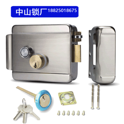 1073铁拉丝双头电控锁门禁刷卡电子锁遥控开锁电磁锁防盗门家用