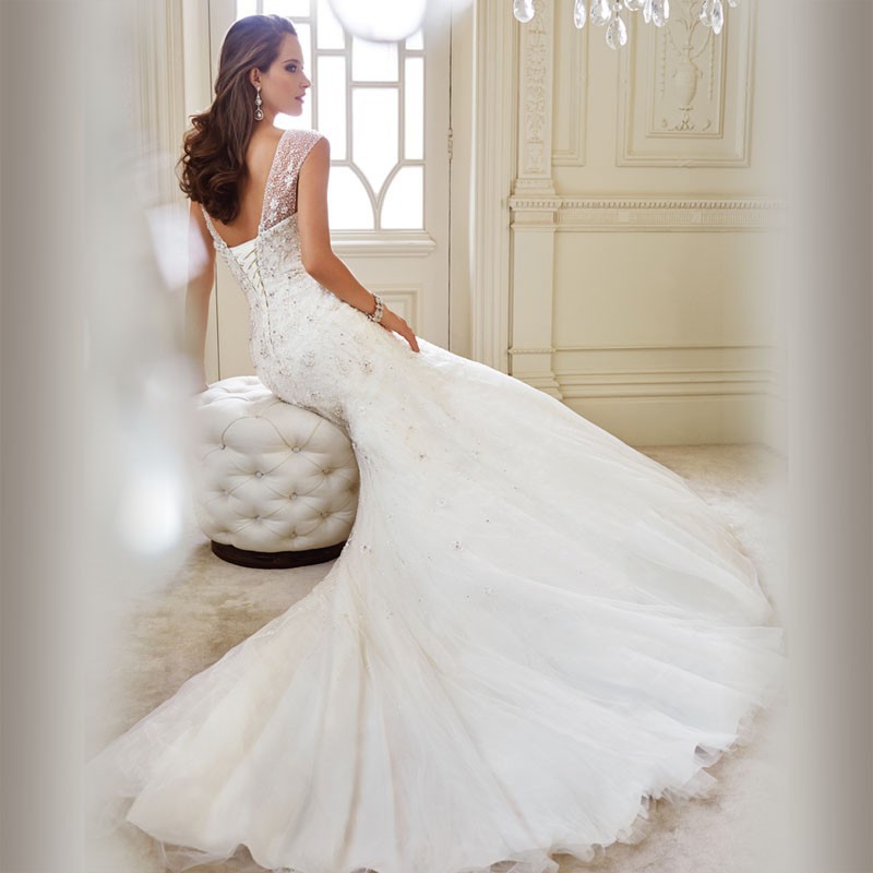 Bridal Wedding Dress Backless Bride Shoulder Fishtail Slim Silk Tail Slimming Look Korean Style Wedding Dress 2025 New Style