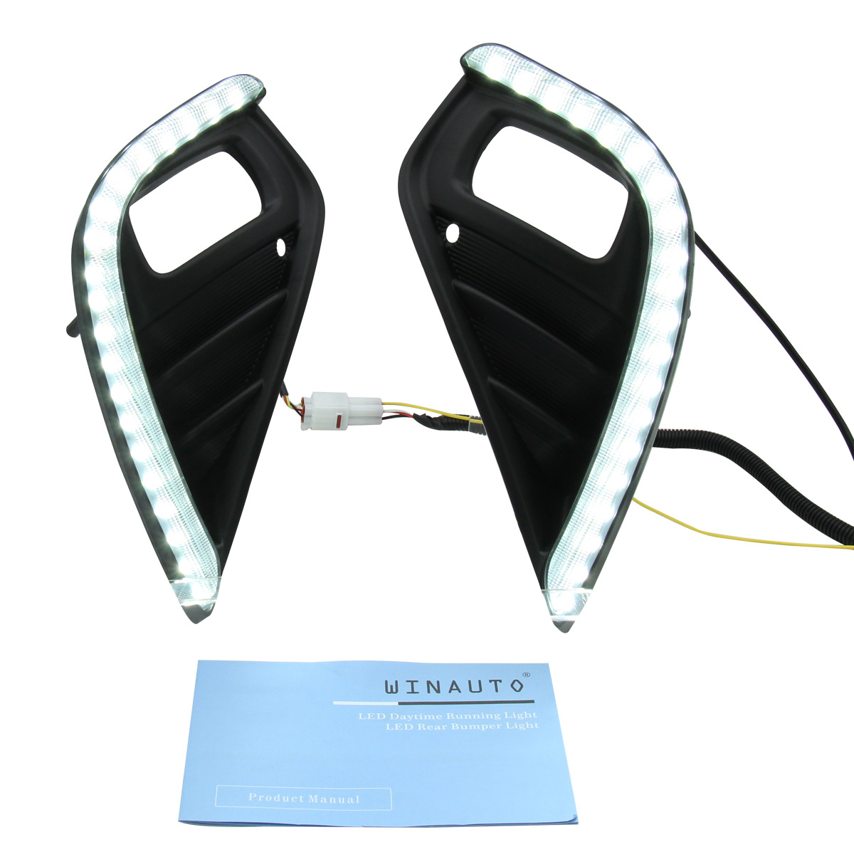 Adecuado para 2020ty Highlander con streamer amarillo de dirección de dos colores LED luces diurnas