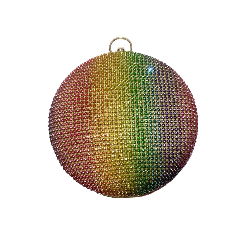 Double-sided Gradient Rhinestone-encrusted Slant Bag Crossbody Hand-held Wedding Evening Bag European and American Simple Annual Meeting Hand-held Women's Bag