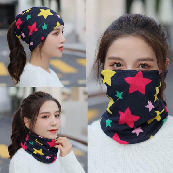 Autumn and Winter Scarf Men's and Women's Outdoor Riding Mask Neck Cover Mask Multi-use Variety Thickened Warm Turtcuff Twisted Cap
