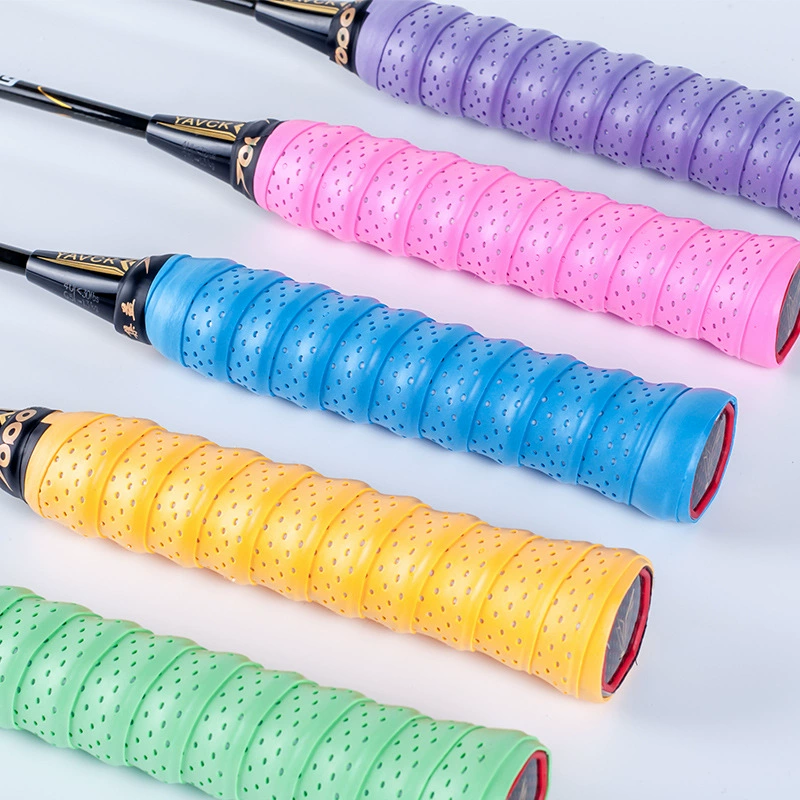 Лента для обмотки ручки ракетки для бадминтона Jiyi, перфорированная, противоскользящая, влагопоглощающая, для теннисных ракеток, удилищ, дышащая, противоскользящая