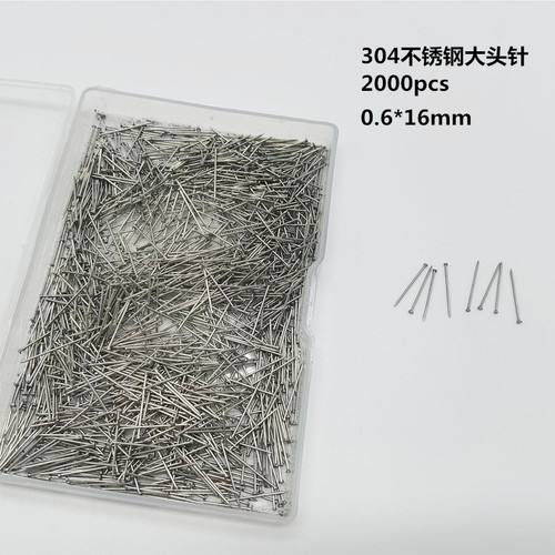 Factory-Direct 304 Stainless Steel Large Head Pins 0.6*16/26 Office High-Quality Pins