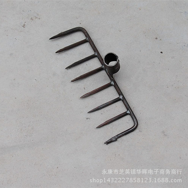 草耙子耙尖头铁耙焊接钉耙草耙头农用耙螺纹钢耙园林专用铲草翻土