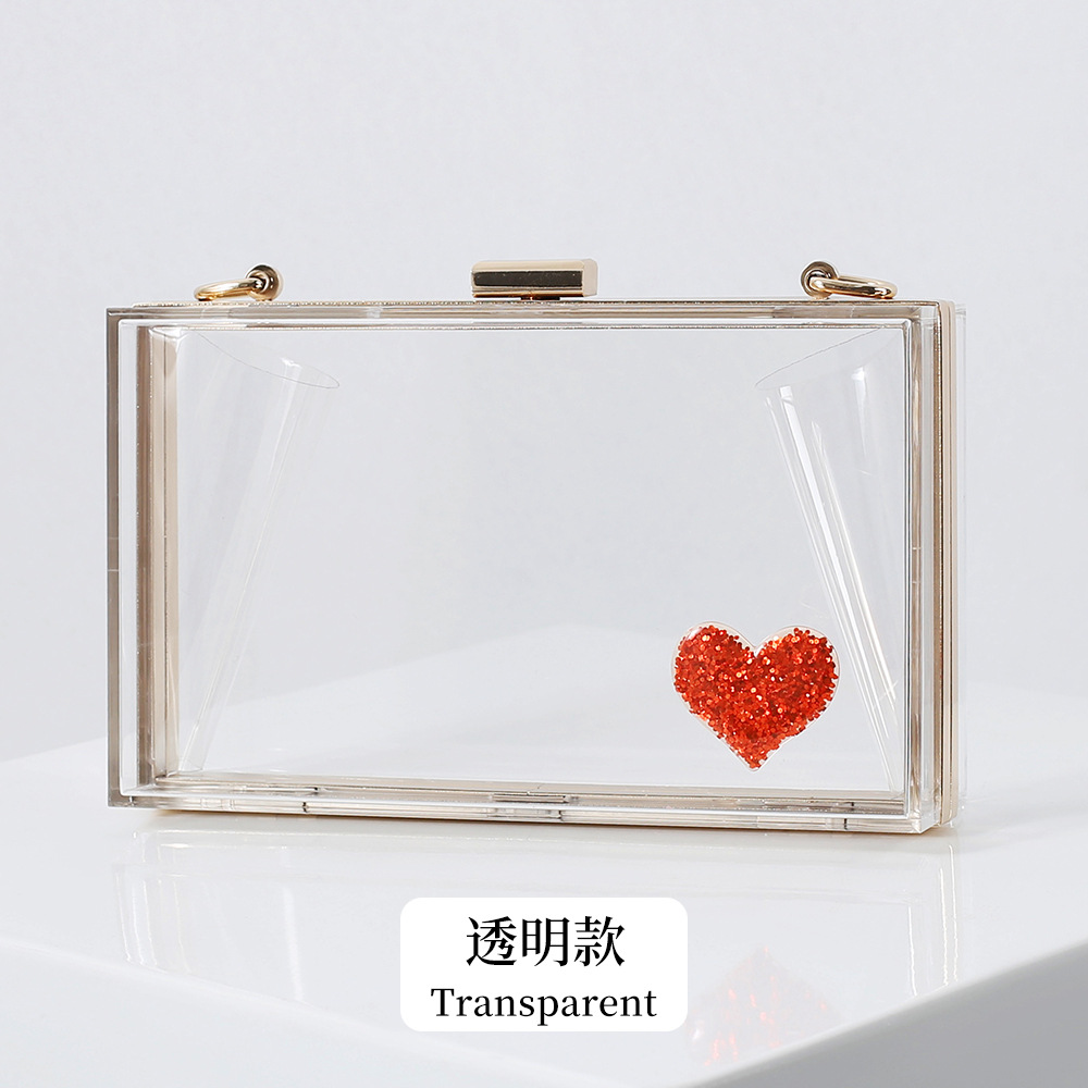 Estilo coreano fresco de acrílico embrague precioso partido banquete bolsa versátil vestido pequeño bolso cuadrado banquete bolso de noche