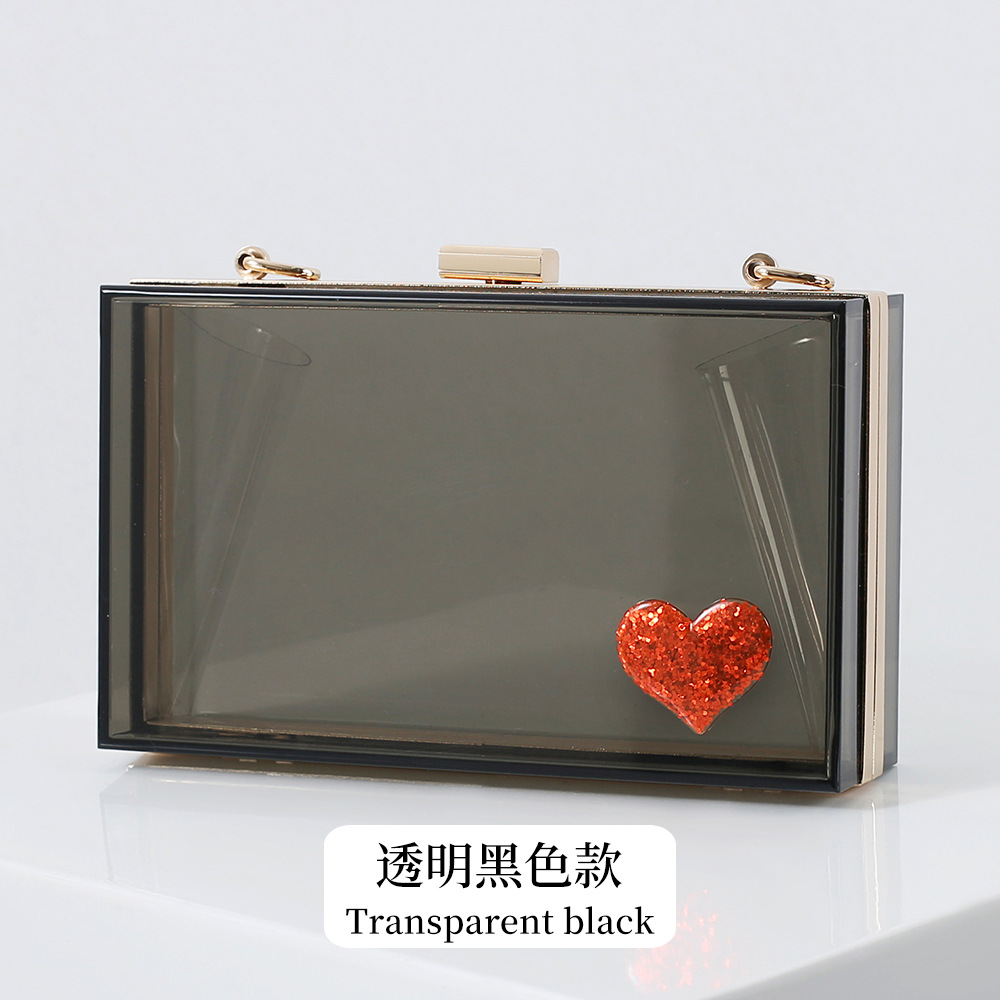 Estilo coreano fresco de acrílico embrague precioso partido banquete bolsa versátil vestido pequeño bolso cuadrado banquete bolso de noche