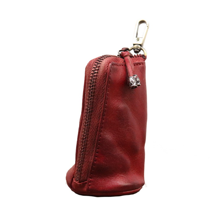 New top layer vegetable tanned leather for men with large capacity waist hanging old cowhide key bag_voghion.com