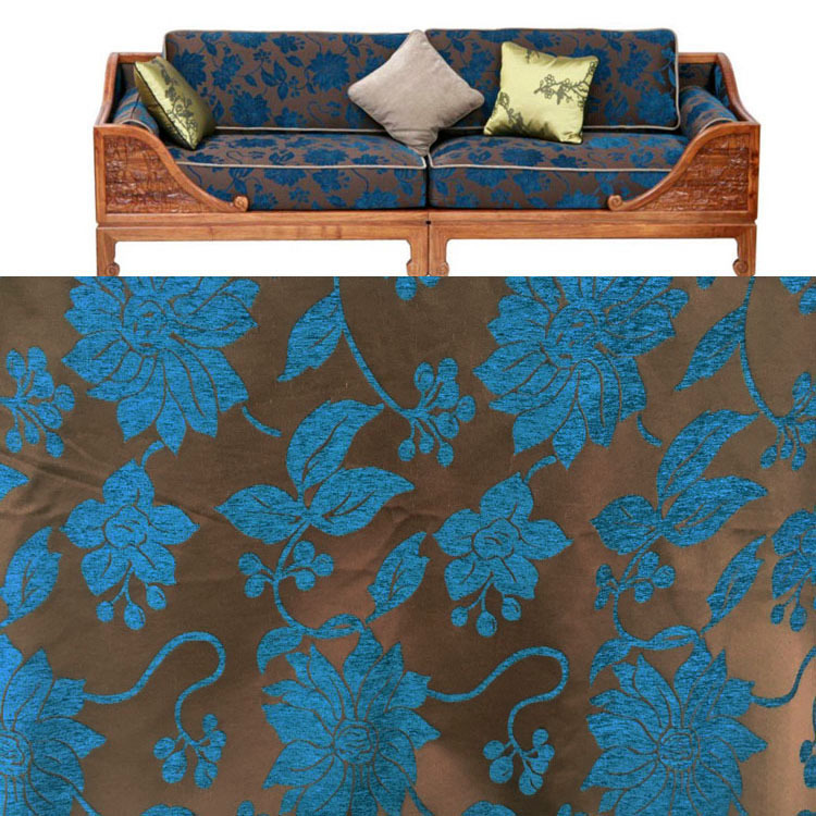 中式雪尼尔沙发面料实木沙发垫靠垫坐垫装饰色织大提花沙发布料