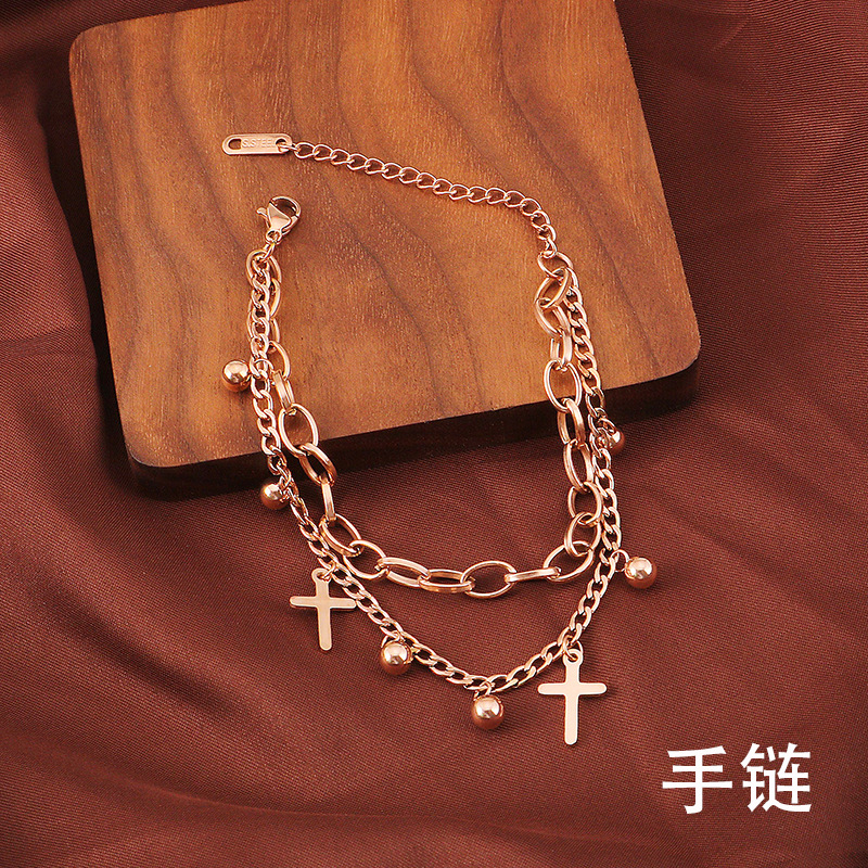 INS pulsera mujer Net Rojo hip hop frío estilo estudiante simple oscuro pulsera discoteca moda punk fresco nicho diseño
