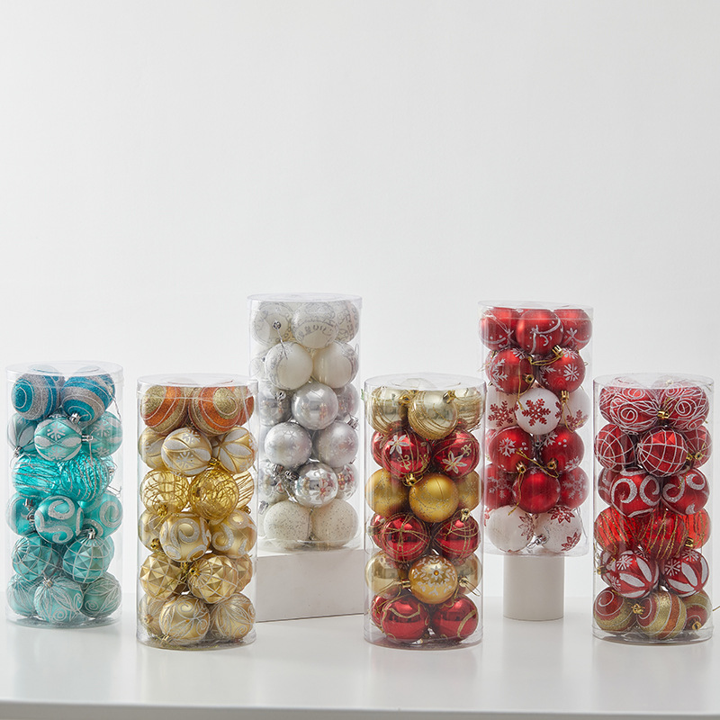 Bolas de Navidad pintadas de 8cm Bolas de Navidad pintadas a mano Bolas de galvanoplastia Decoraciones de Navidad Hotel Centro Comercial Techo Decoración