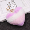 Fashionable plush keychain heart shaped for beloved, pendant, wholesale