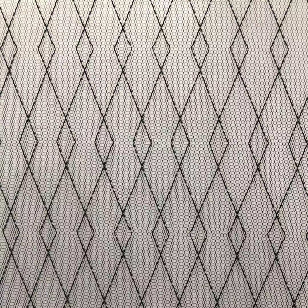 Ventas directas de fábrica no elástico diamante jacquard malla nylon jacquard malla base camisa gasa falda tela en stock