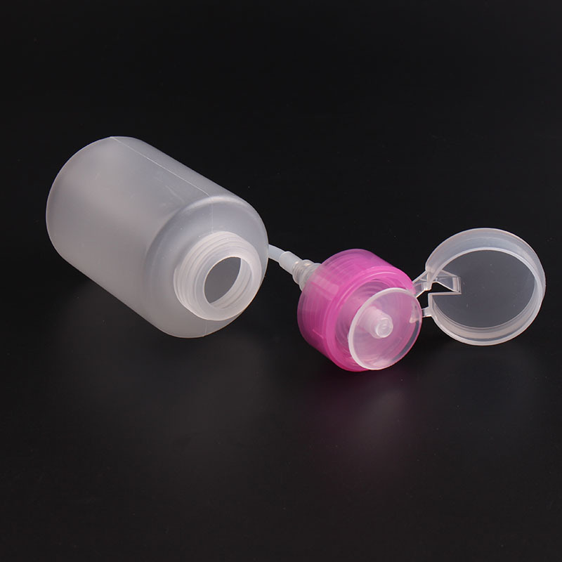 Herramientas de uñas al por mayor borde rosa 150ml botella de presión esmalte de uñas prensa vacío botella fábrica punto directo