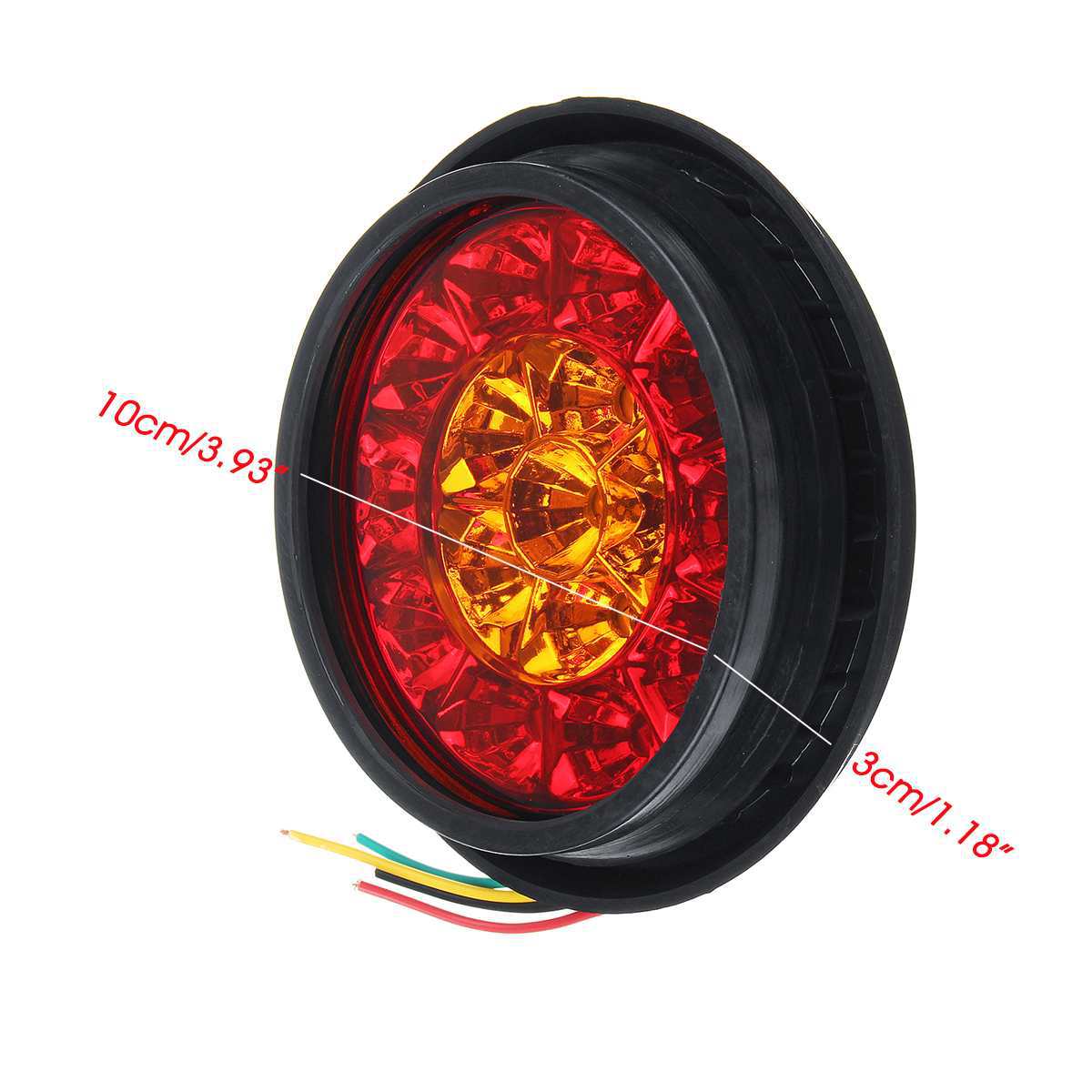 16LED de dos colores de la luz trasera de goma anillo de camión redondo luz trasera Rojo Amarillo/Rojo Blanco Carmon MK-128
