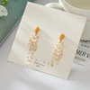 Silver needle, small earrings, crystal, orange ear clips, silver 925 sample, simple and elegant design