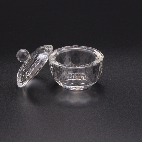 Cross-border nail art crystal cup with lid, special-shaped crystal cup, nail art octagonal cup for crystal liquid