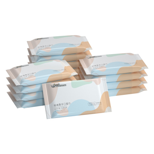 10 pumps mini baby wipes wholesale portable children's hand and mouth cloud soft wipes cleaning wipes small pack wet wipes