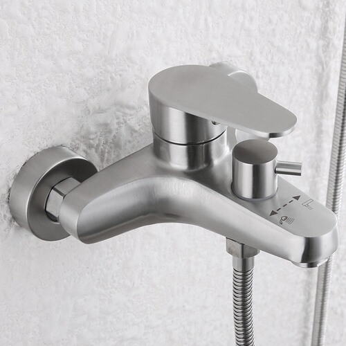 Stainless steel bathtub faucet triple mixing valve shower faucet all copper shower switch valve hot and cold water mixing valve