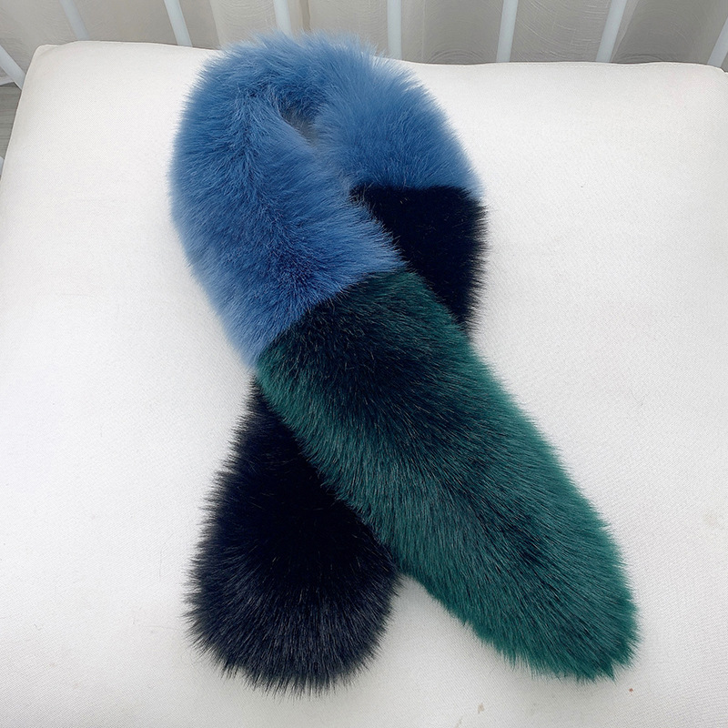 Apparel Accessories Winter new fur fox fur scarf style all match splicing warm ladies thick neck scarf shawl_voghion.com