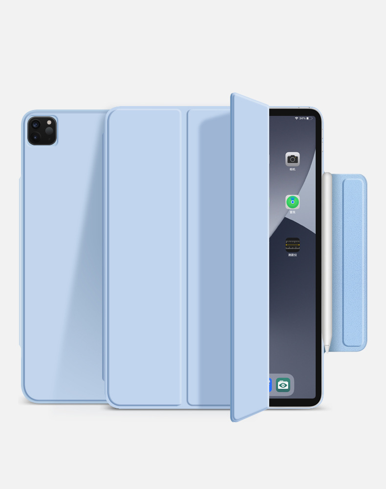 Adecuado para iPad pro11 pluma de succión magnética de doble cara carga 10,9 funda protectora Air4 tri-fold hebilla magnética Funda de cuero