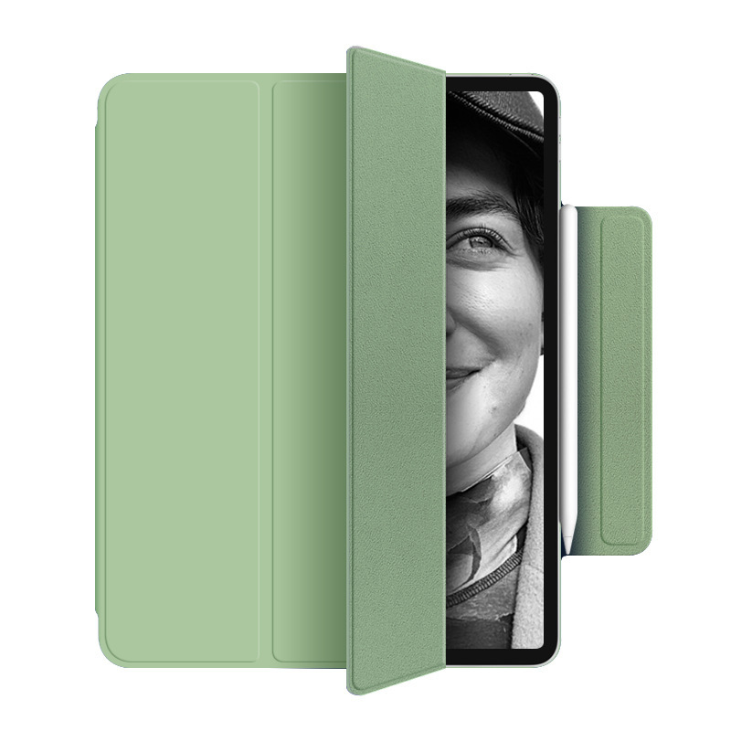 Adecuado para iPad pro11 pluma de succión magnética de doble cara carga 10,9 funda protectora Air4 tri-fold hebilla magnética Funda de cuero