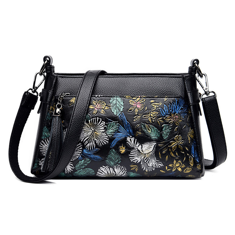 Middle-Aged and Elderly Women's Bag 2025 New Soft Leather Women's Small Bag Printed Mother-In-Law Shoulder Hand-Held Crossbody Bag Versatile Middle-Aged and Elderly Women's Bag 2025 New Soft Leather Women's Small Bag Printed Mother-In-Law Shoulder Hand-Held Crossbody Bag Versatile