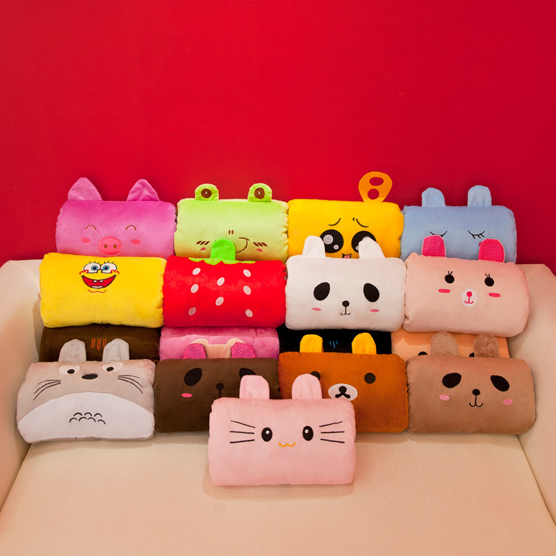 Invierno felpa juguete mano más cálido almohada tira de dibujos animados mano más cálido cojín empresa LOGO regalo fábrica al por mayor