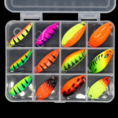 12-Count Box of Colorful Plastic Baits with Feathers for Fishing Lures, Hard Baits, Whaling Wholesale